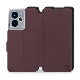 Etui Soft Touch do Realme 14T 5G - wzór Matowy burgund z czernią