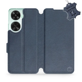 Etui ze skóry naturalnej do Huawei Nova 12 SE - wzór Blue Leather