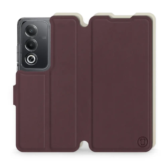 Etui Soft Touch do OPPO A80 5G - wzór Matowy burgund z platyną