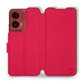 Etui Soft Touch do Motorola Moto G35 5G - wzór Żywa czerwień z platyną