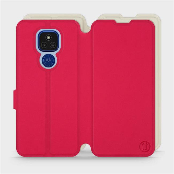Etui Soft Touch do Motorola Moto E7 Plus - wzór Żywa czerwień z platyną