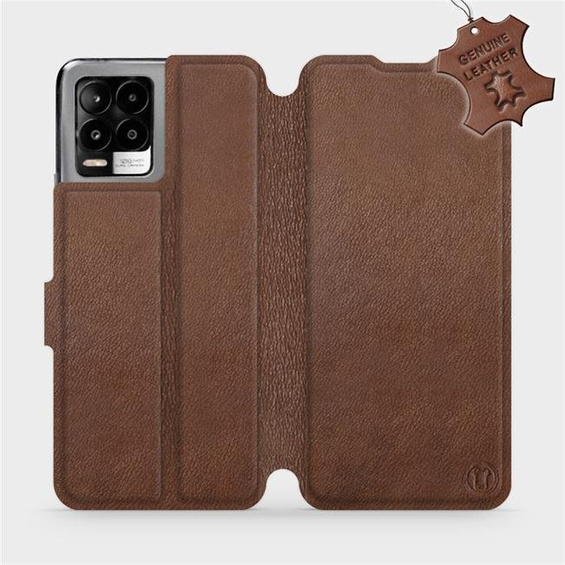 Etui ze skóry naturalnej do Realme 8 Pro - wzór Brown Leather