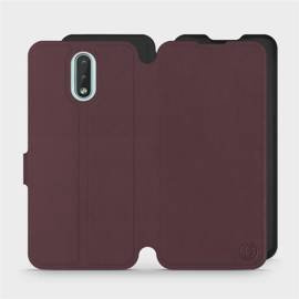 Etui Soft Touch do Nokia 2.3 - wzór Matowy burgund z czernią