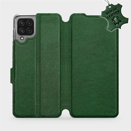 Etui ze skóry naturalnej do Samsung Galaxy A22 4G - wzór Green Leather