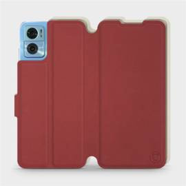 Etui Soft Touch do Motorola Moto E22 - wzór Zachodząca czerwień z platyną