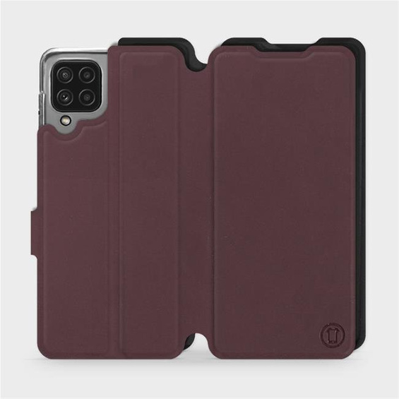 Etui Soft Touch do Samsung Galaxy A22 4G - wzór Matowy burgund z czernią