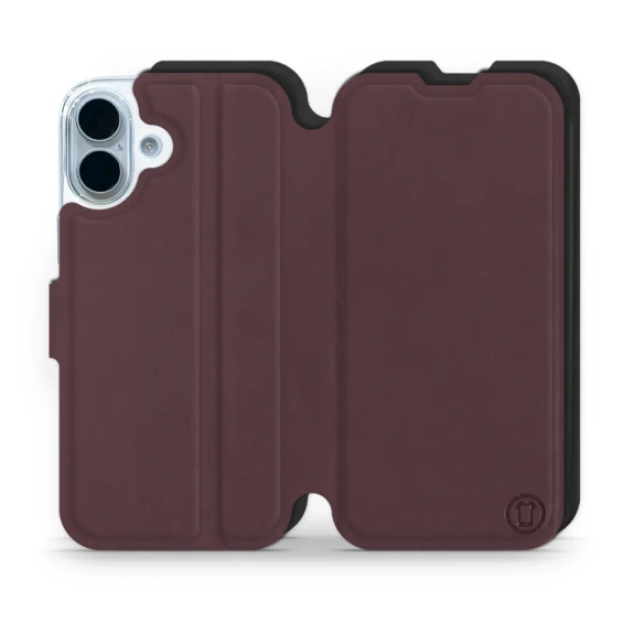 Etui Soft Touch do Apple iPhone 17 - wzór Matowy burgund z czernią