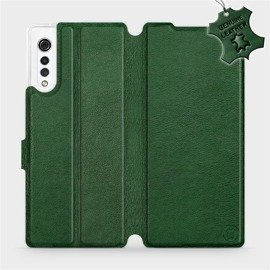 Etui ze skóry naturalnej do LG Velvet - wzór Green Leather