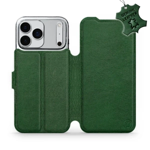 Etui ze skóry naturalnej do Apple iPhone 17 Pro Max - wzór Green Leather