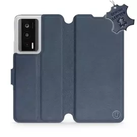 Etui ze skóry naturalnej do Xiaomi POCO F5 Pro - wzór Blue Leather