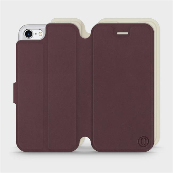 Etui Soft Touch do Apple iPhone SE 2022 - wzór Matowy burgund z platyną