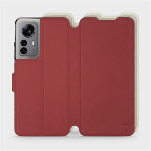 Etui Soft Touch do Xiaomi 12X - wzór Zachodząca czerwień z platyną