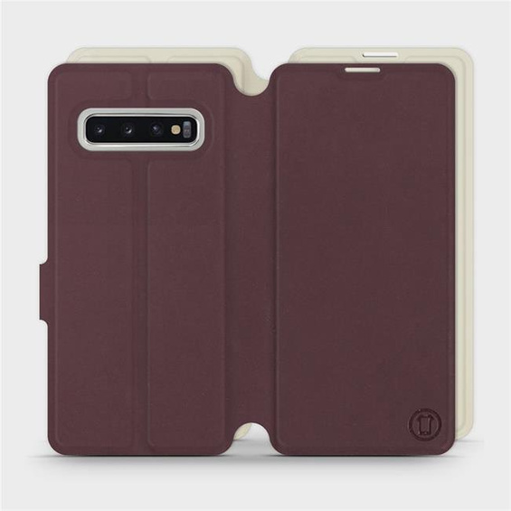 Etui Soft Touch do Samsung Galaxy S10 - wzór Matowy burgund z platyną