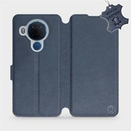Etui ze skóry naturalnej do Nokia 5.4 - wzór Blue Leather