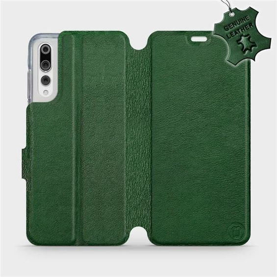 Etui ze skóry naturalnej do Huawei P20 Pro - wzór Green Leather