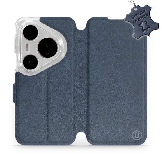 Etui ze skóry naturalnej do Huawei Pura 80 Pro - wzór Blue Leather