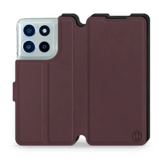 Etui Soft Touch do Motorola Moto G56 5G - wzór Matowy burgund z czernią