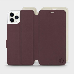 Etui Soft Touch do Apple iPhone 11 Pro Max - wzór Matowy burgund z platyną