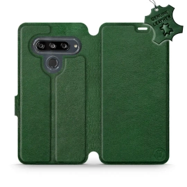 Etui ze skóry naturalnej do LG G8s ThinQ - wzór Green Leather