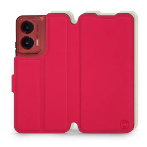 Etui Soft Touch do Motorola Moto G35 5G - wzór Żywa czerwień z platyną