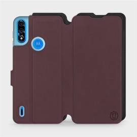 Etui Soft Touch do Motorola Moto E7i Power - wzór Matowy burgund z czernią