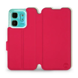 Etui Soft Touch do Infinix HOT 50i - wzór Żywa czerwień z platyną
