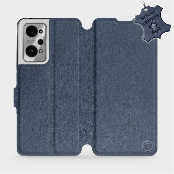 Etui ze skóry naturalnej do Realme GT 2 - wzór Blue Leather