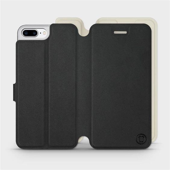 Etui Soft Touch do Apple iPhone 8 Plus - wzór Satynowa czerń z platyną