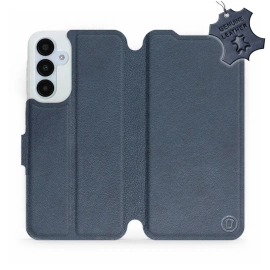 Etui ze skóry naturalnej do Samsung Galaxy A25 5G - wzór Blue Leather