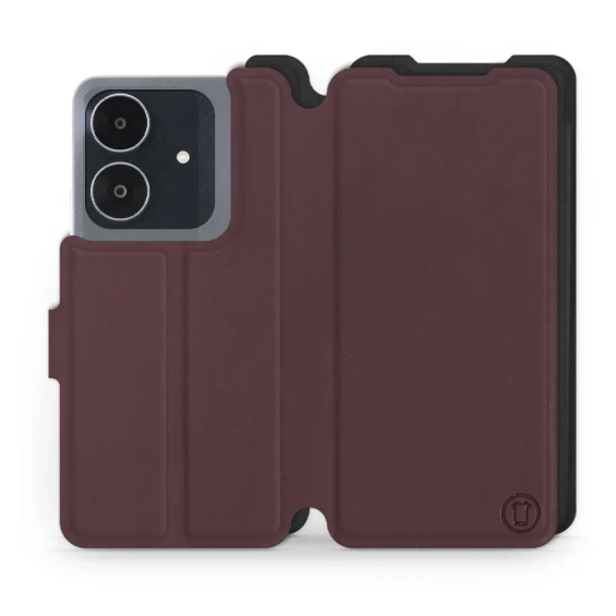 Etui Soft Touch do Realme Note 60 - wzór Matowy burgund z czernią