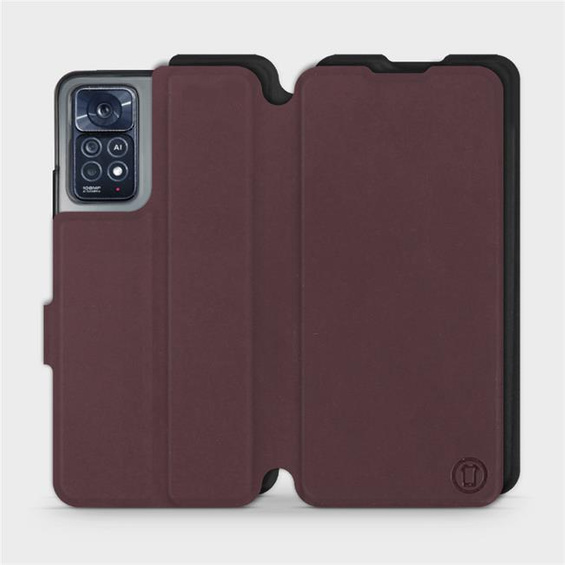 Etui Soft Touch do Xiaomi Redmi Note 11 Pro 5G - wzór Matowy burgund z czernią