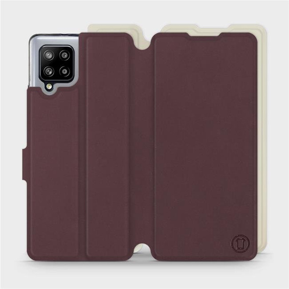 Etui Soft Touch do Samsung Galaxy A42 - wzór Matowy burgund z platyną