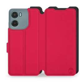 Etui Soft Touch do Motorola Moto E15 - wzór Żywa czerwień z czernią