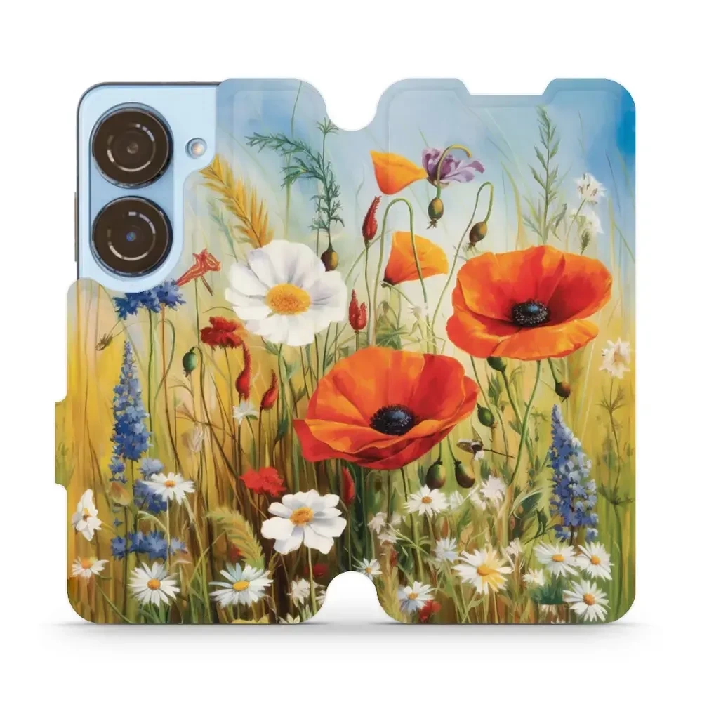 Mobiwear Book, ochrona ekranu, magnetyczne zapięcie, silikonowa wkładka, bezpieczeństwo, łąkowe kwiaty
