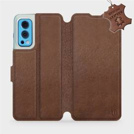 Etui ze skóry naturalnej do OnePlus Nord 2 5G - wzór Brown Leather