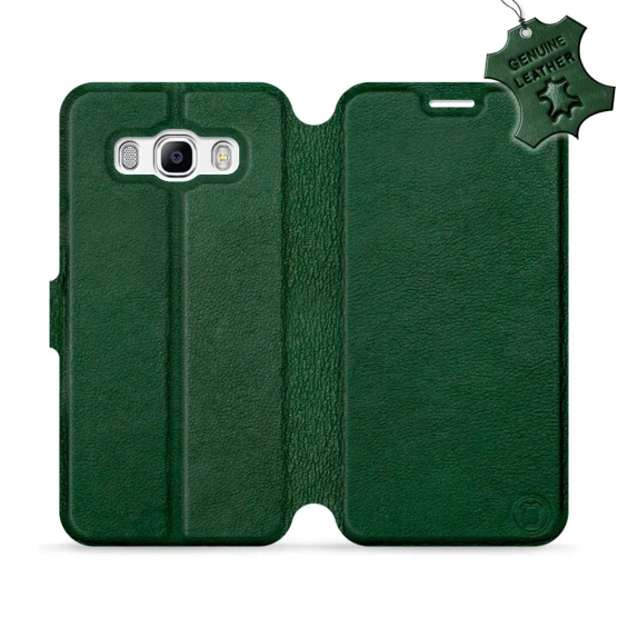 Etui ze skóry naturalnej do Samsung Galaxy J5 2016 - wzór Green Leather