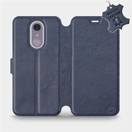 Etui ze skóry naturalnej do LG Q7 - wzór Blue Leather