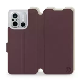 Etui Soft Touch do Xiaomi Redmi 12C - wzór Matowy burgund z platyną