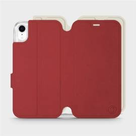 Etui Soft Touch do Apple iPhone XR - wzór Zachodząca czerwień z platyną