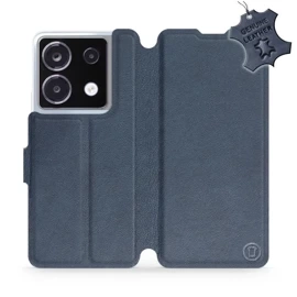 Etui ze skóry naturalnej do Xiaomi POCO X6 - wzór Blue Leather