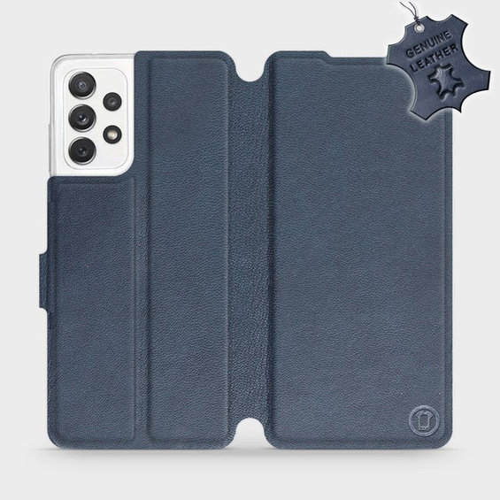 Etui ze skóry naturalnej do Samsung Galaxy A72 - wzór Blue Leather