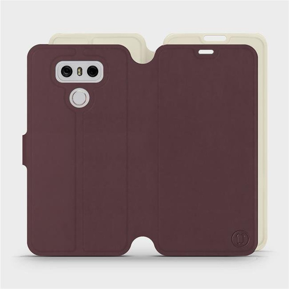 Etui Soft Touch do LG G6 - wzór Matowy burgund z platyną