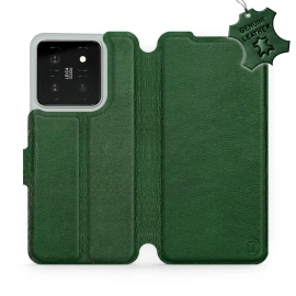 Etui ze skóry naturalnej do Xiaomi 14 - wzór Green Leather