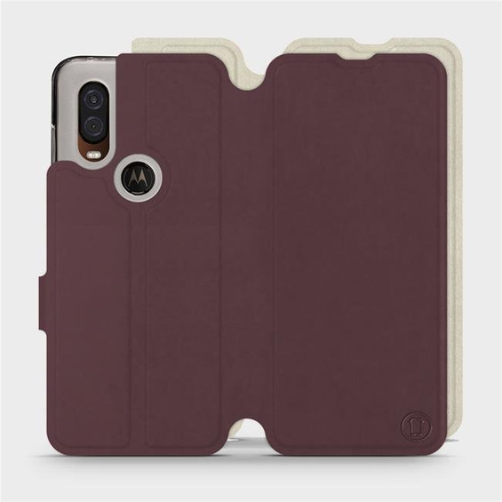 Etui Soft Touch do Motorola One Vision - wzór Matowy burgund z platyną