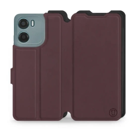 Etui Soft Touch do Motorola Moto G05 - wzór Matowy burgund z czernią