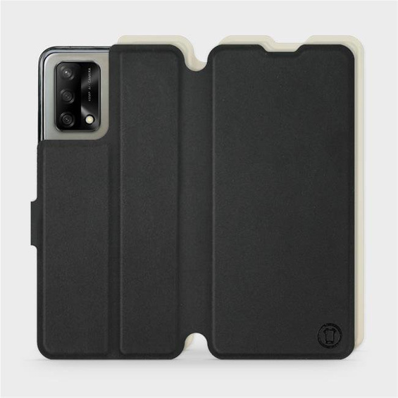 Etui Soft Touch do OPPO A74 - wzór Satynowa czerń z platyną