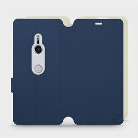 Etui Soft Touch do Sony Xperia XZ3 - wzór Głęboki granat z platyną