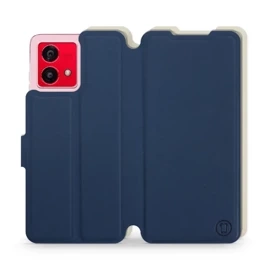 Etui Soft Touch do Motorola Moto G84 - wzór Głęboki granat z platyną