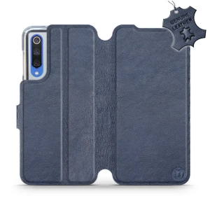 Etui ze skóry naturalnej do Xiaomi Mi 9 SE - wzór Blue Leather