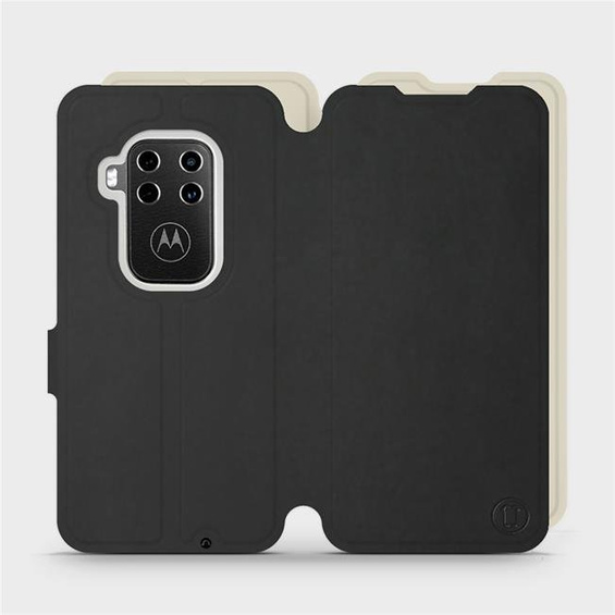Etui Soft Touch do Motorola One Zoom - wzór Satynowa czerń z platyną